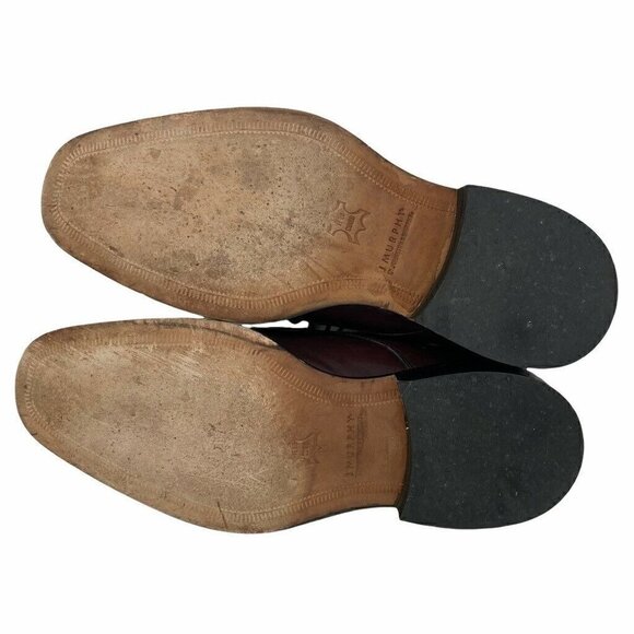 Johnston & Murphy Mens Oxford Dress Shoes Red Leather Cap Toe Low Lace Up 9 WIDE - Picture 5 of 9